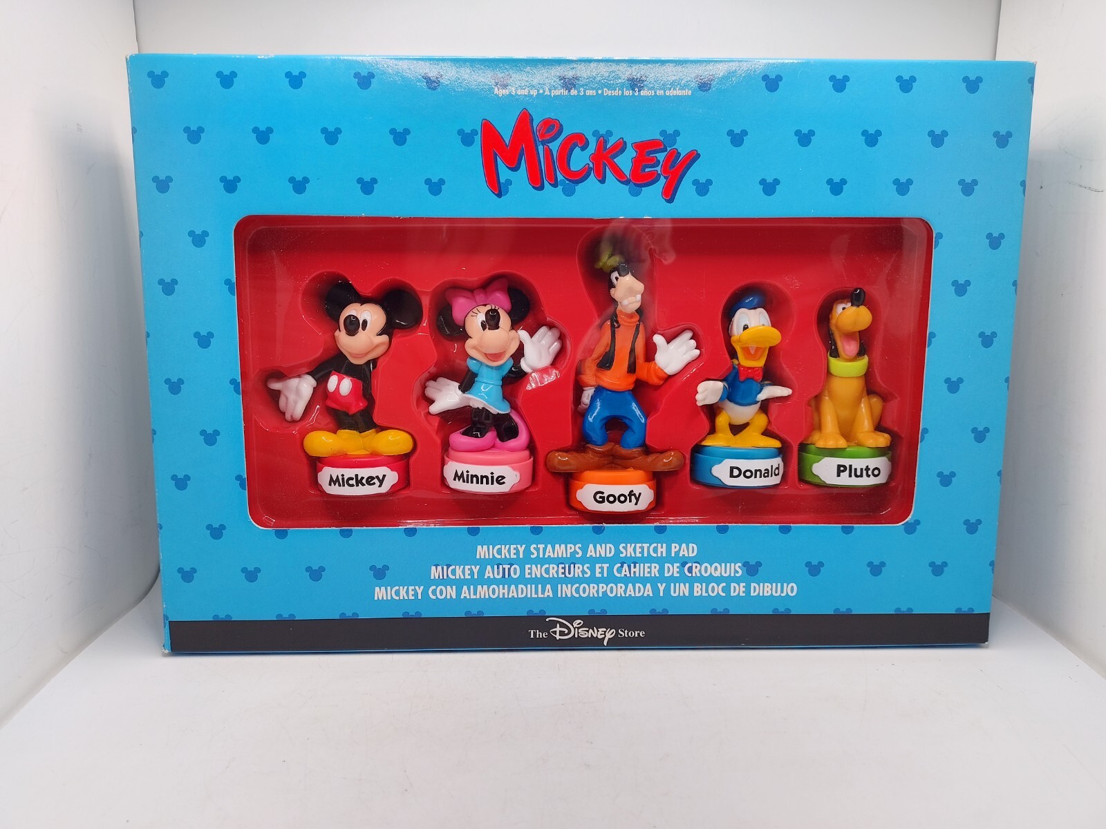 Vtg Disney Store Mickey Mouse And Friends Rubber Stamp Set With Error Stamp '90s