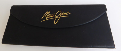 Maui Jim Black Gold Triangle Foldable Hard Shell Eyeglasses Case Magnetic 