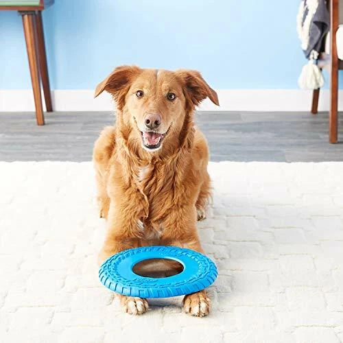 Nerf Dog Rubber Tire Flyer Dog Toy Frisbee Lightweight Durable, Blue - Image 2 of 4