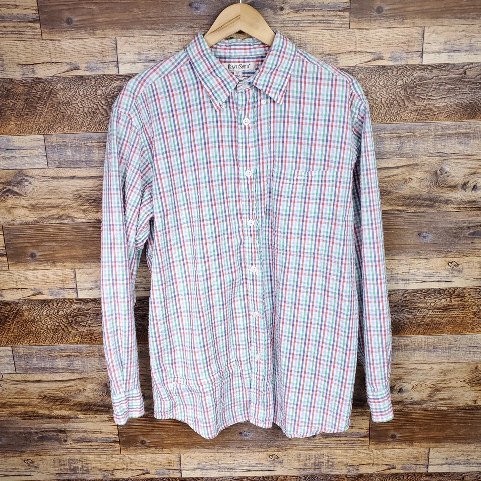 Camisa TravelSmith Para Hombre Talla M 100% Algodón Abotonada Rayas  Foto 4 de 4