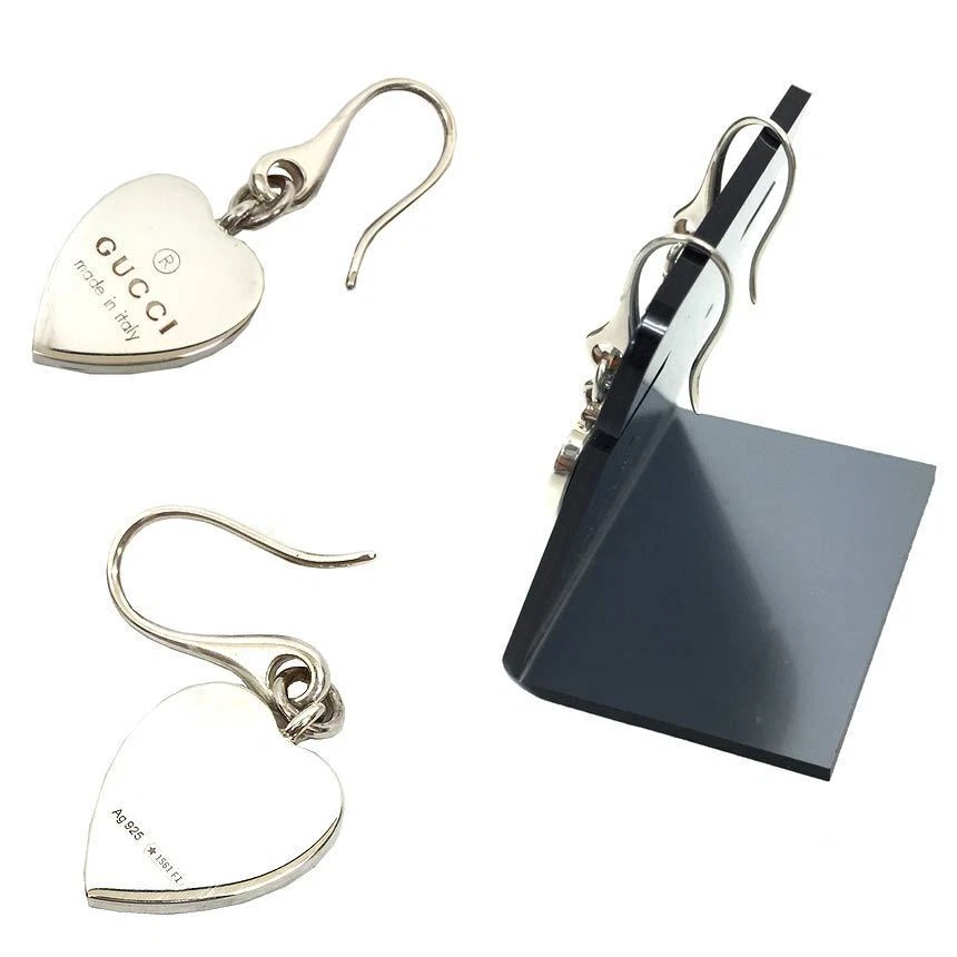 Boucles d'oreilles GUCCI Heart American AG925 argent accessoires femmes 3,5 cm avec boîte