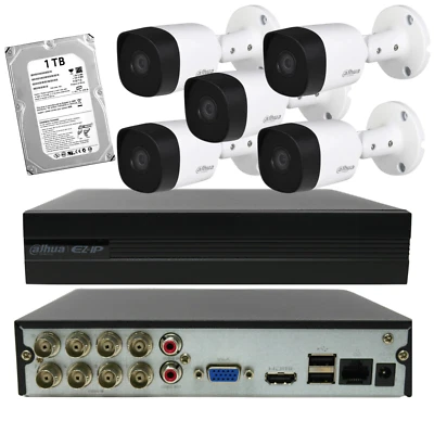 Kit Dahua 5 telecamere 5 MPX 2.8 mm XVR 8 canali 5 MPX con HARD DISK 1TB