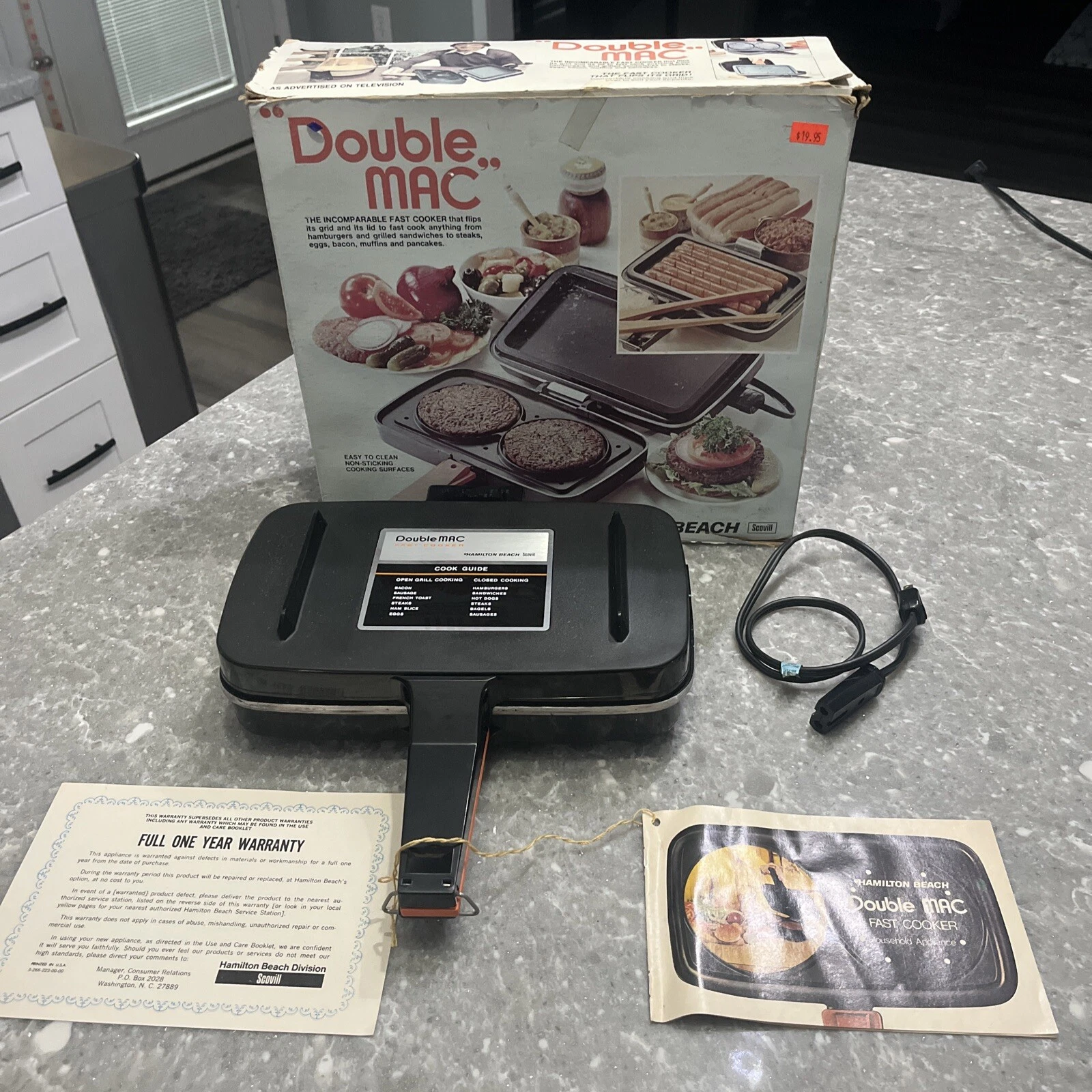 Hamilton Beach Scovill Fast Cooker 593G Double Mac II Electric Griddle Non-Stick