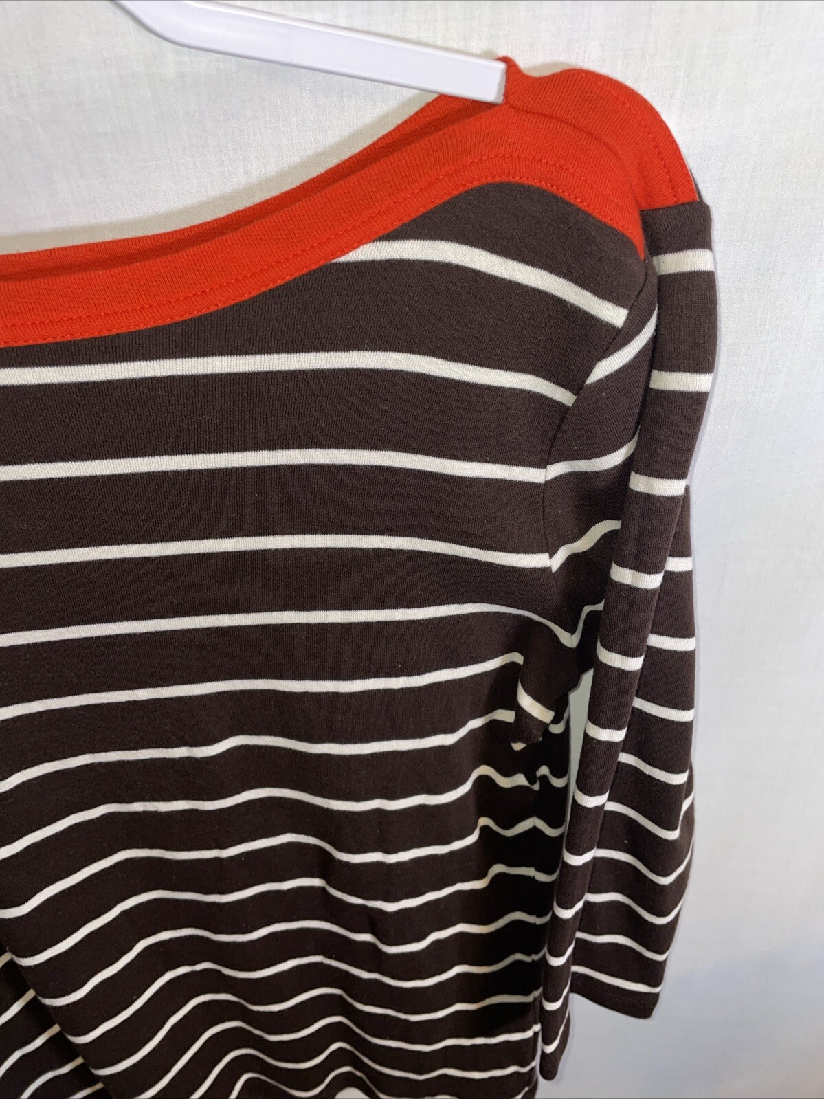 Lauren Ralph Lauren Dressy Blouse Womens Size XL Brown Striped Going Out Party thumbnail 4