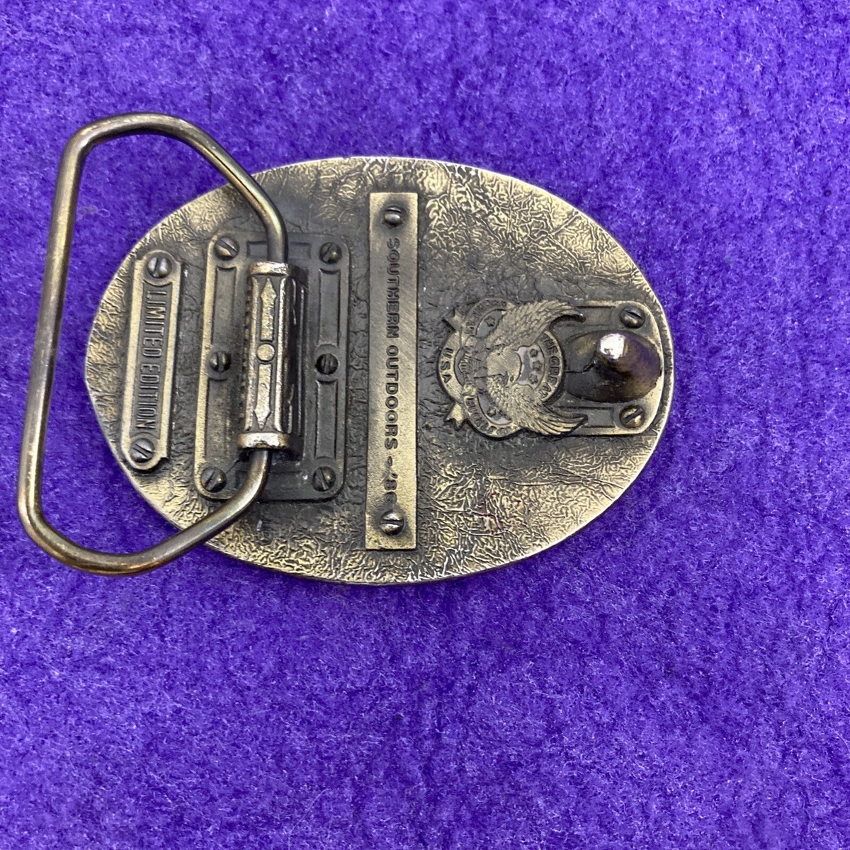 VTG Southern Outdoors 1986 Belt Buckle Brass LTD EDITION Great American LTD Ed. View 3
