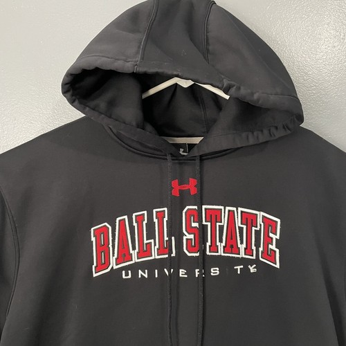 Under Armour Hoodie Herren XLarge Ball State Cardinals schwarz rot Pullover Fußball - Bild 2 von 12