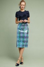 NEW Anthropologie Sequined Palette Midi Skirt by Maeve Size 0, 2, 6