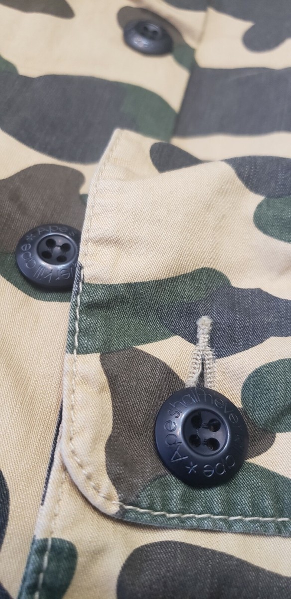 Vintage Bape 1st Camo Button Down Long Sleeve Shirt Military