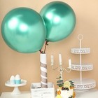 5 GREEN 18" Round Metallic LATEX BALLOONS Wedding Party Reception Decorations
