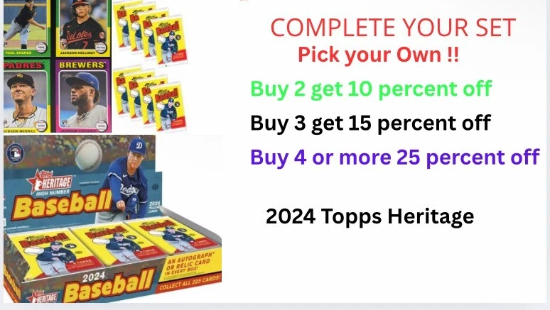 2024 Topps Heritage High # Baseball Singles 501-700 You Pick Complete Your Set - Image 1 of 1