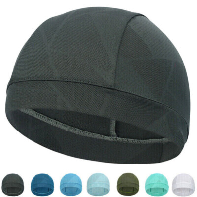 Men's Cooling Skull Cap Cycling Running Sweat Wicking Helmet Liner Beanie Hat