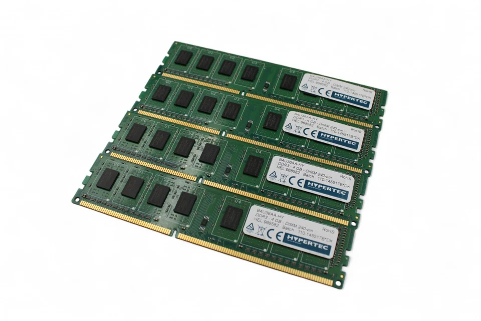 Lot of 4 x Hypertec 4GB DDR3 PC3-12800 1600MHz UDIMM Desktop RAM B4U36AA-HY - Image 3 of 4