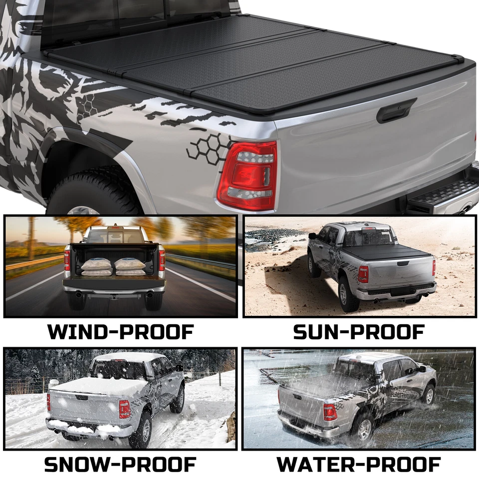 5FT 3-Fold Hard Tonneau Cover For 05-23 Nissan Frontier Bed Truck Fleetside New Foto 4 de 4