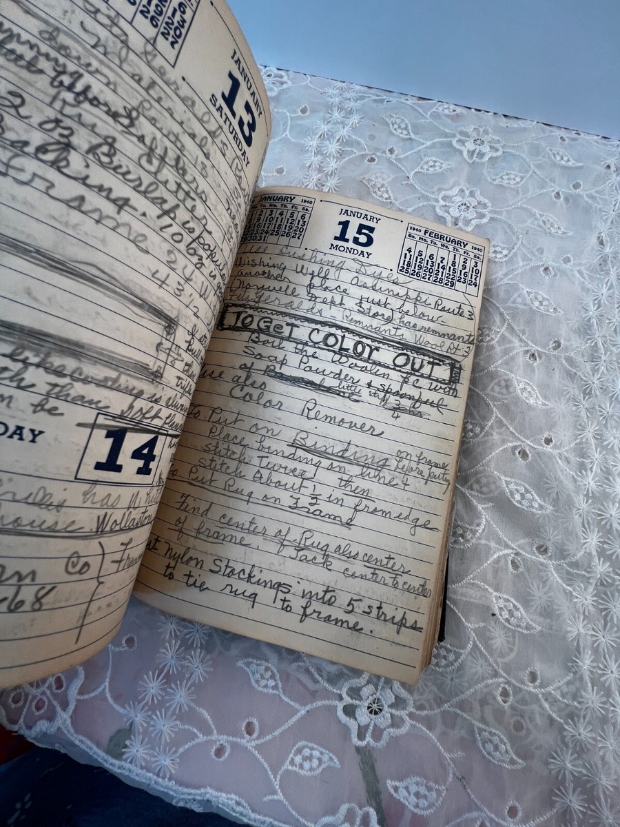 Vintage Journal 1940s Datebook with Entries | eBay