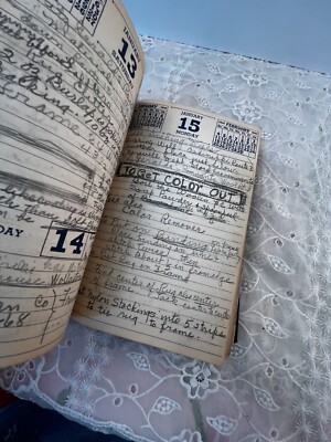 Vintage Journal 1940s Datebook with Entries | eBay
