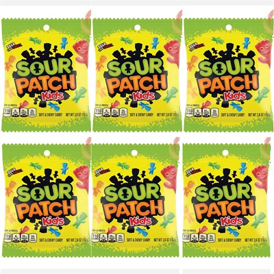 6x Bags Sour Patch Kids Original Assorted Soft & Chewy Gummy Candy | 3.6oz