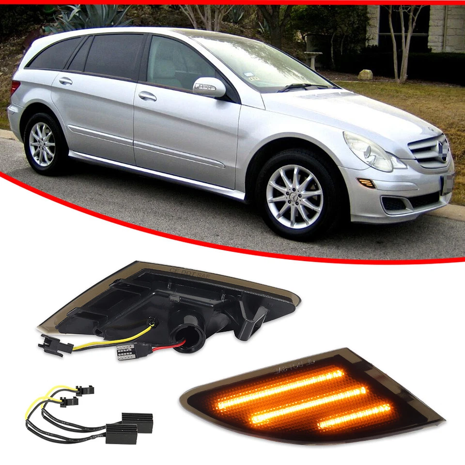 Kit LED ámbar marcador delantero humo estilo euro para Mercedes W251 Clase R 06-10 Foto 2 de 4