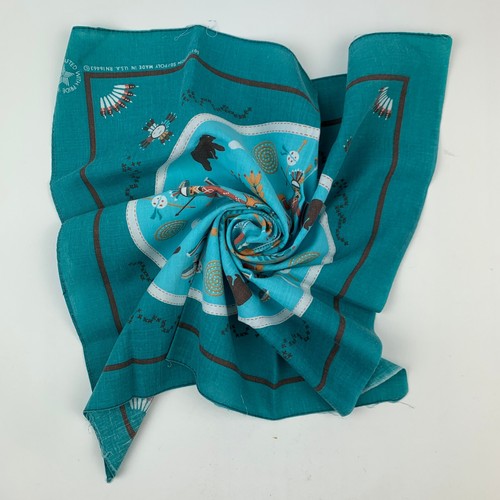 Vintage 16463 Indianer Südwesten Schal Bandana 20" x 21" Made in USA - Bild 7 von 8