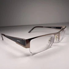 Carrera CA7548 B5C Silver Black Half Rimless Unisex Rectangle Eyeglasses 53 20