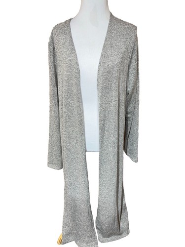 Emerald Curvy Shannon Cardigan Gray Open Front Duster Size 2X NWT