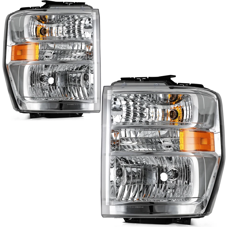 Pair Headlights For Ford E150 E250 E350 E450 Super Duty Econoline Van 2008-2021 Foto 3 de 4