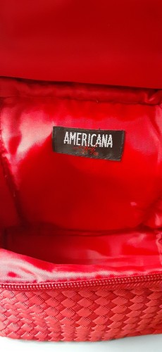 Americana by Sharif Red Cosmetic Bag w/ Tassel Accents Zip Top - Picture 5 of 5