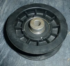 Idler flat grove roller pulley nylon 3.5" OD ball bearing 1" wide take up