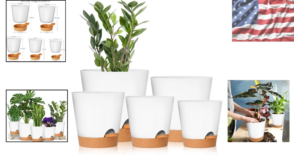 Modern Matte Finish Flower Pots 5 Sizes - Ideal for Cacti and African Violets - Image 2 of 4