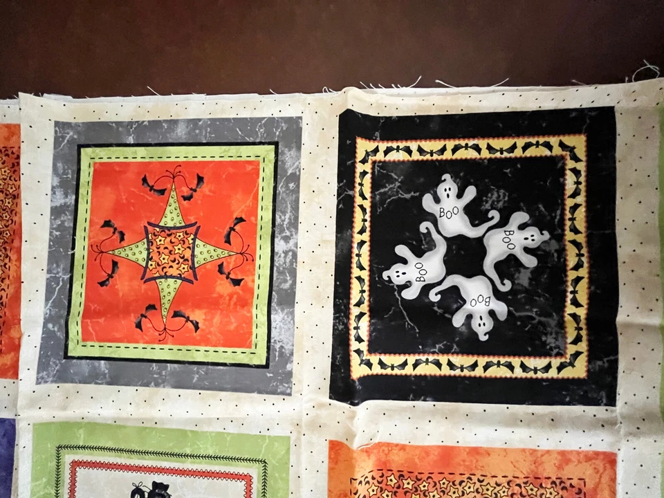 Halloweenie Robin Kingsley Maywood Studio Halloween Edredón Bloque Panel Tela Foto 4 de 4