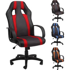 Office Chair Racing Gaming Desk Chairs Adjustable Swivel PU High Back