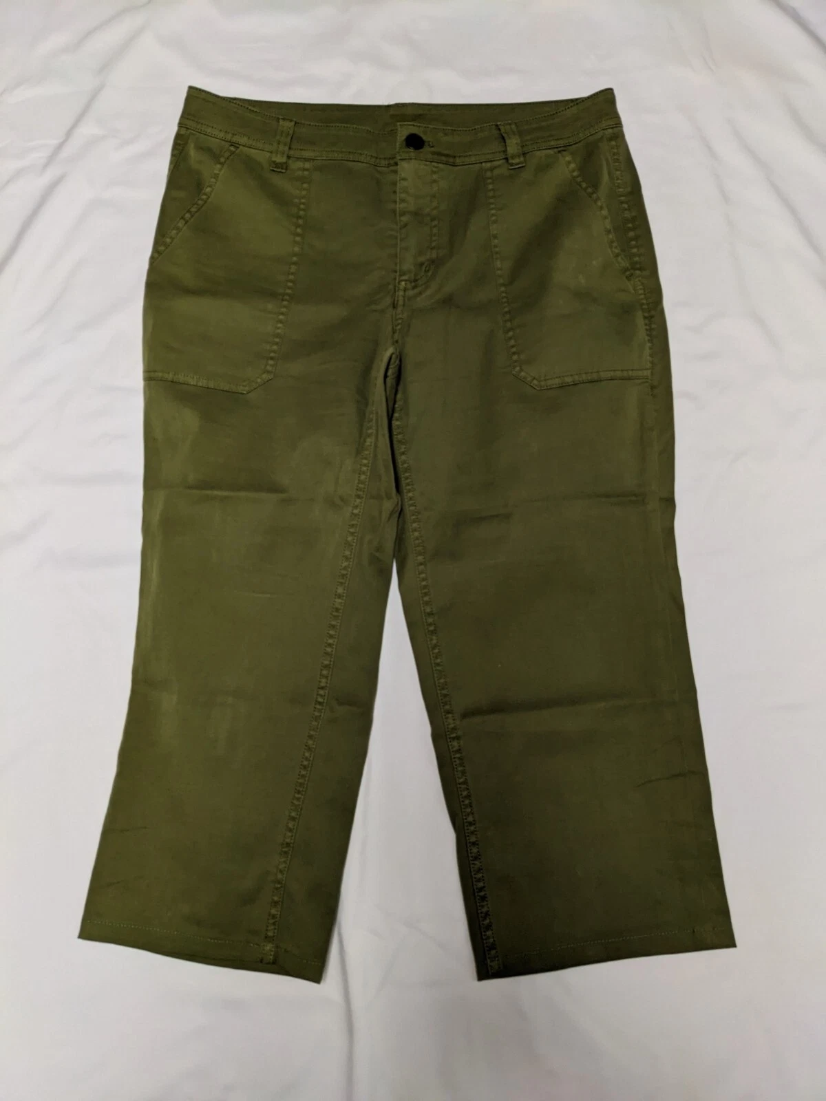 Women's Pendleton Green Stretch Capri Pants Tag Size 6 Measures 32x20