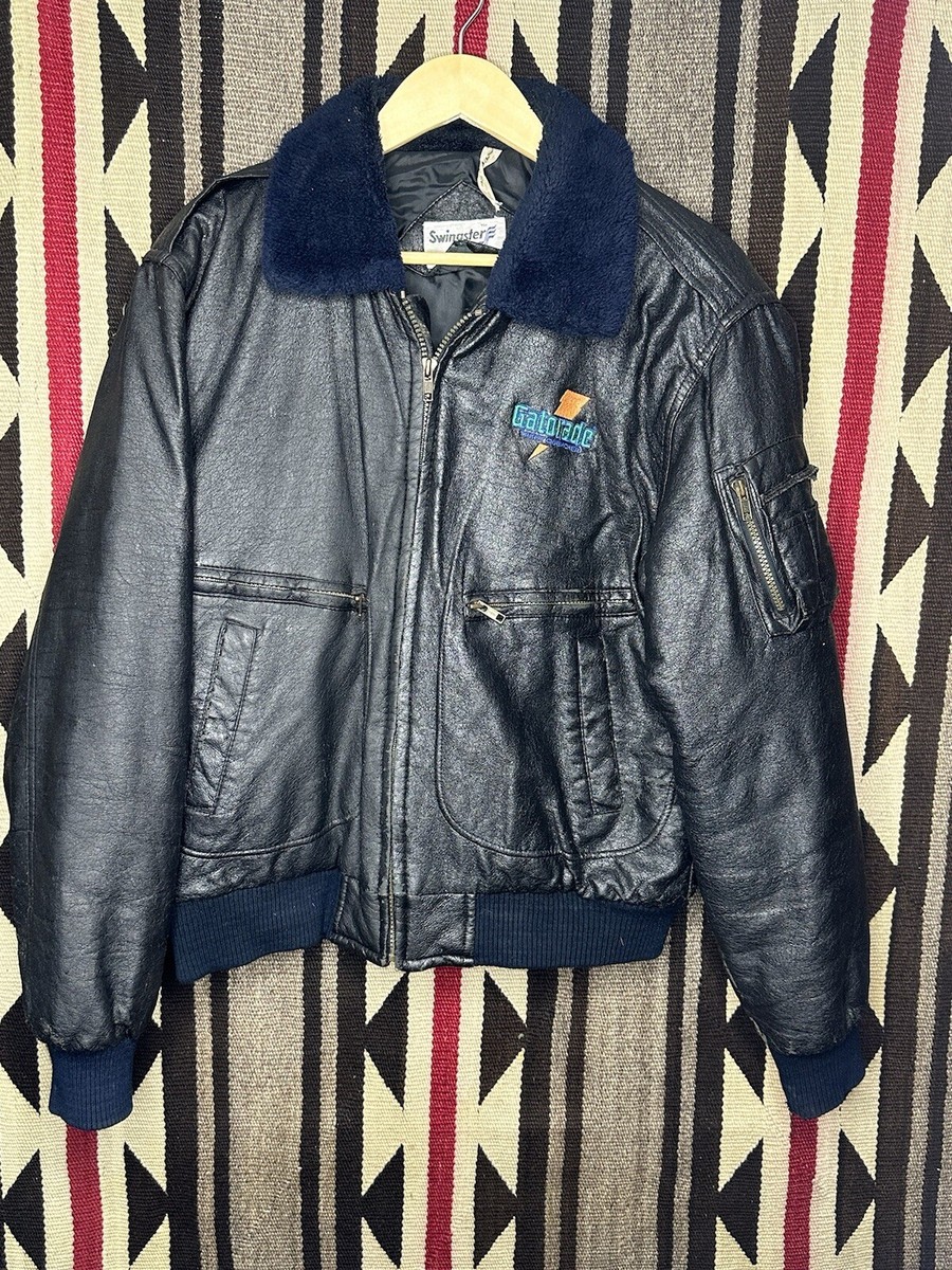 d*e様 80s G-1 real leather bomber jacket Vintage 80s Triangle Express Graphic Leather Bomber Jacket