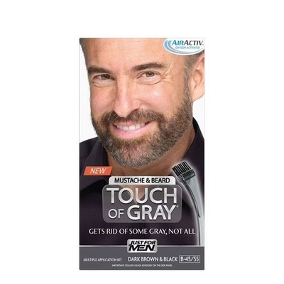 Touch Of Gray Mustache And Beard, Facial Hair Color Gel, B-45/55 Dark Brown &