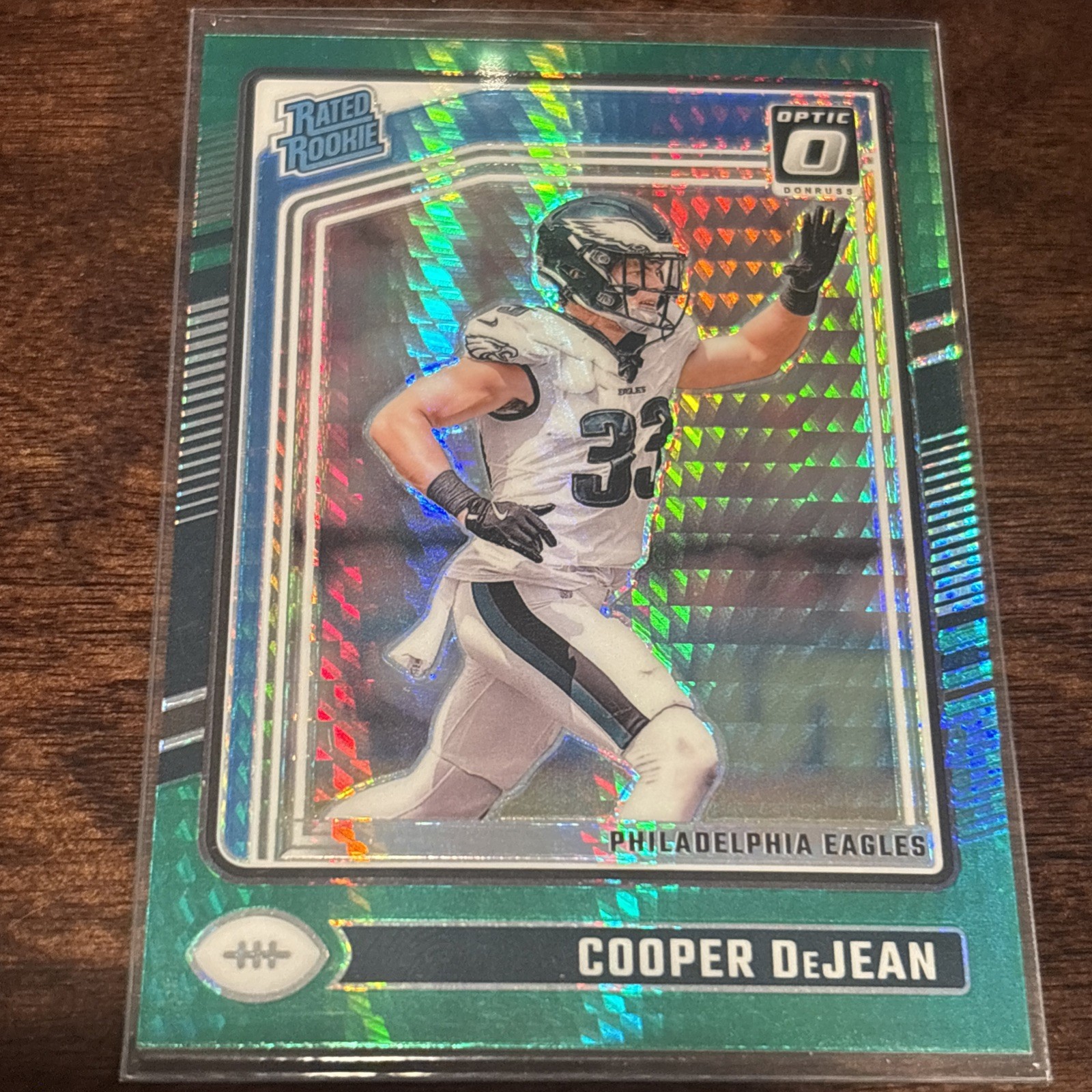 2024 Panini Donruss Optic Rated Rookie Cooper DeJean #221 Green Hyper Prizm