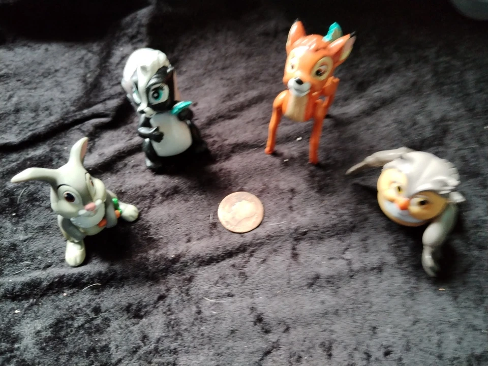 Jouets 4 Figurines BAMBI FLEUR PAN PAN HIBOU MC DONALDS Happy Meal Disney 1993 - Photo 4/4