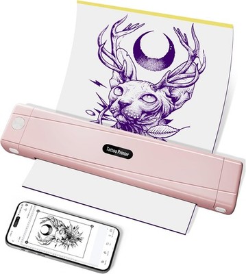TATTMUSE Tattoo Drucker Bluetooth, Schablone Drucker mit 10 Stück Papier, A887