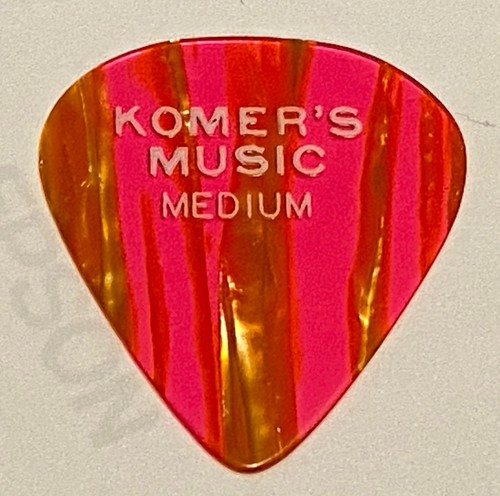 Vintage 1960's-Ernie Ball Orange Striped  Guitar Pick-MEDIUM Store Branded-RARE
