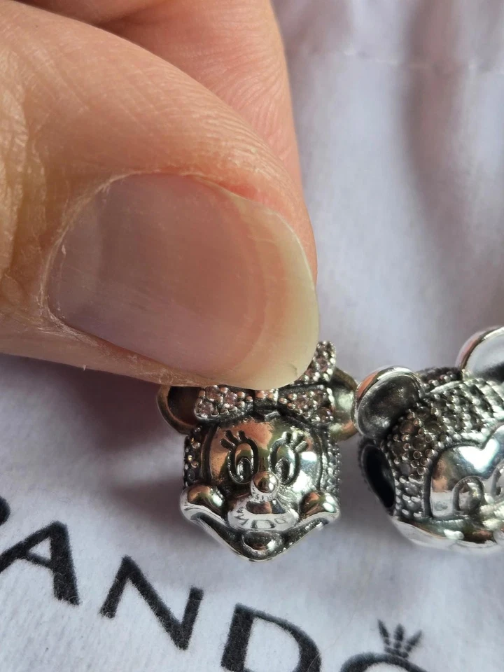 Clipes de berloques de prata Pandora Disney Minnie e Mickey Mouse - Imagem 2 de 4