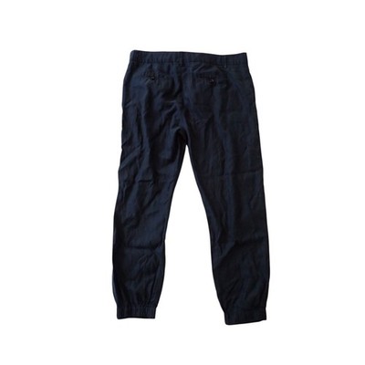 Vince Pants Womens 12 Navy Blue Tapered Jogger Elastic Cuff Cotton Cupro Ankle