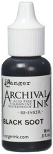 Ranger Archival Pad Reinker .5oz, Black Soot