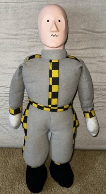 VTG Crash Test Dummy Plush 16 Inch Toy 1992 Play By Play Gray Hazard Suit 90s