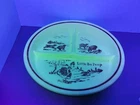 Vintage Little Bo Peep Uranium Vitrock Milk Glass Divided Plate Anchor Hocking