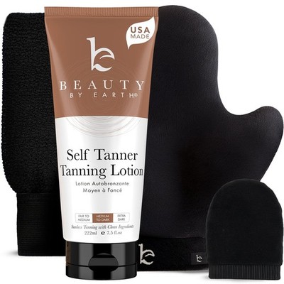 Self Tanner with Tanning Mitt - USA Made Sunless Self Tanning Lotion with Org...