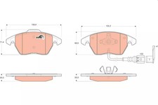 Jeu de plaquettes de frein avant TRW GDB1550 VW GOLF 1.9 TDI