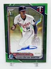 2024 1st Bowman Chrome Daiber De Los Santos Auto Green Lava Refractor /99