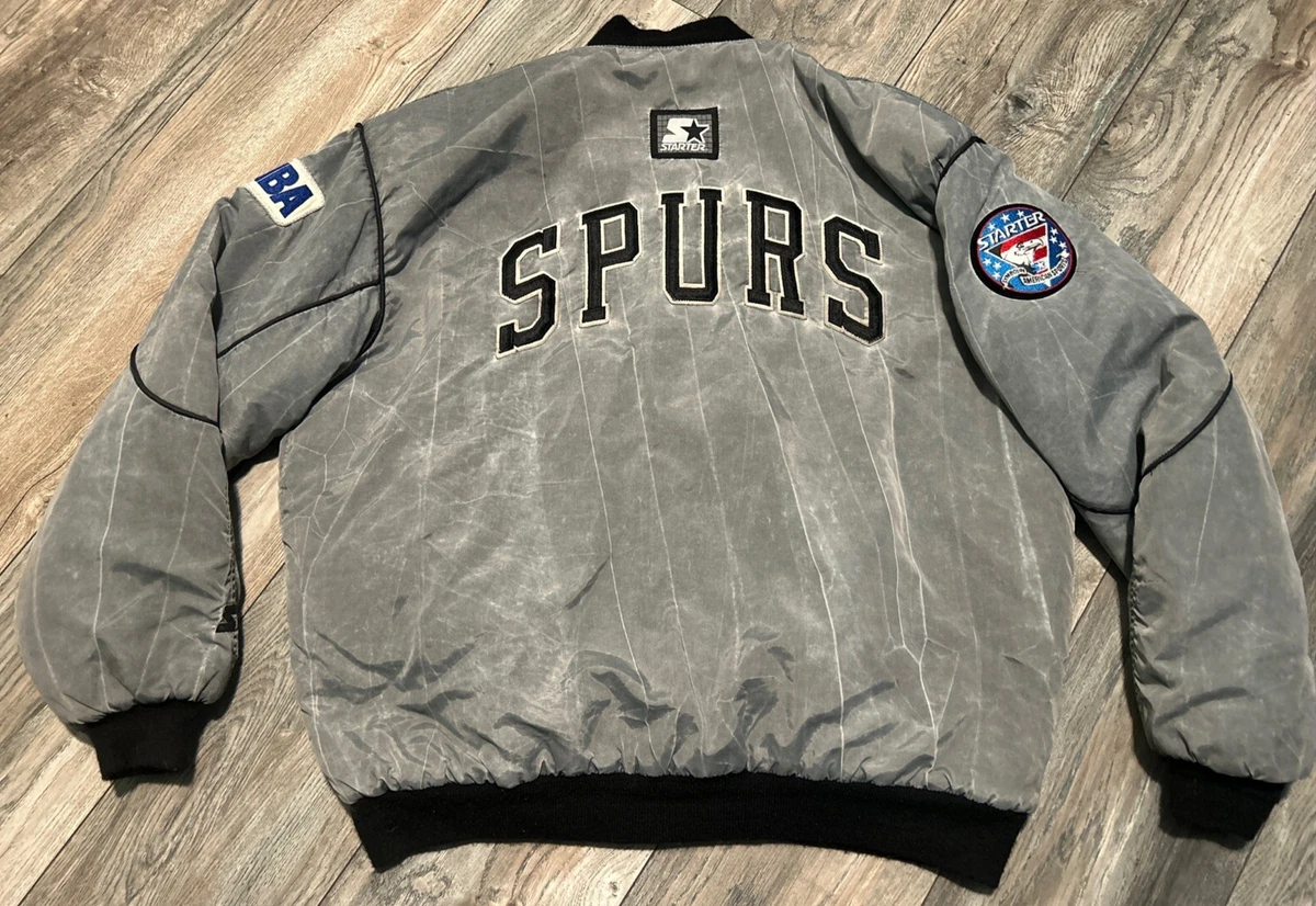 Veste Bomber Satiné Vintage San Antonio Spurs Années 80 – Fabriquée Aux USA