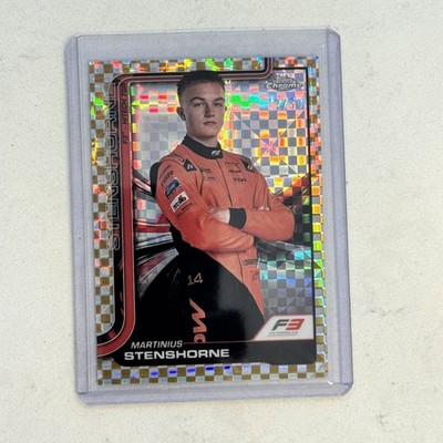 2025 Topps Chrome F1 #57 MARTINIUS STENSHORNE Gold Checker Flag Refractor /50