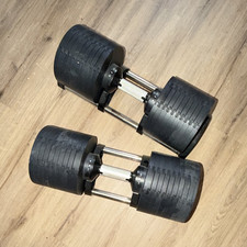 Braingain Adjustable Dial Dumbbells Pair 45kg Set of 2 Black/Silver