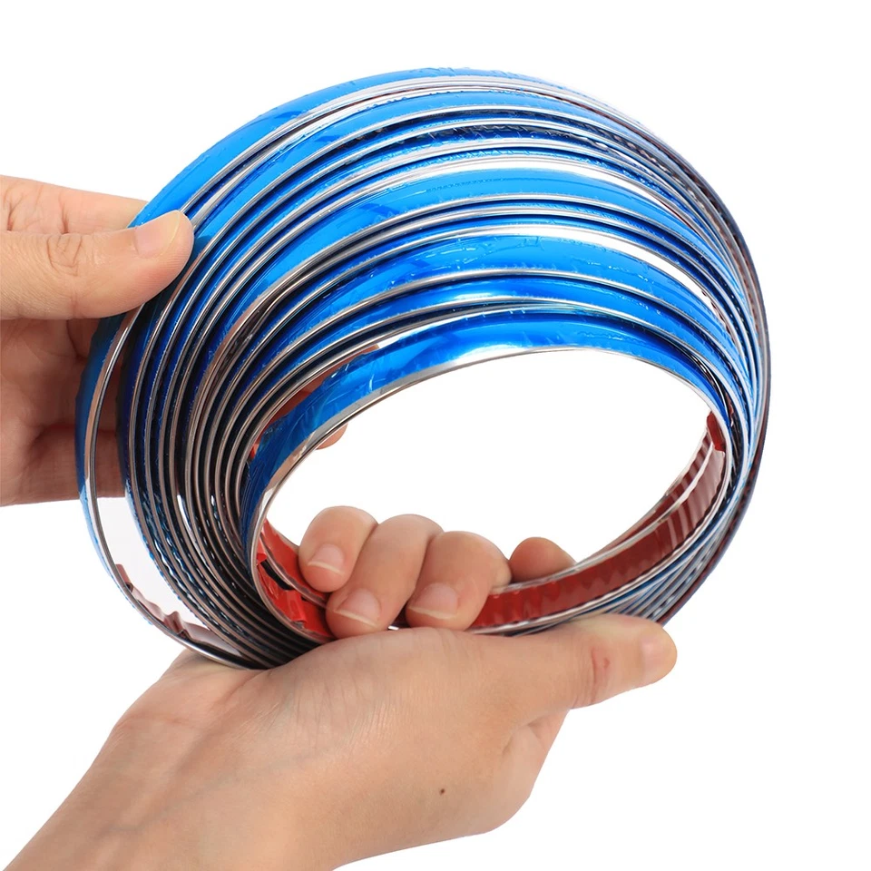 1/2" Wide Trim Chrome Molding Decoration Strip Car Door Body Side Protector 16ft - Image 3 of 4