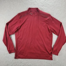Under Armour All Season Gear Mock Neck Layer Shirt Mens Sz Large Red Active